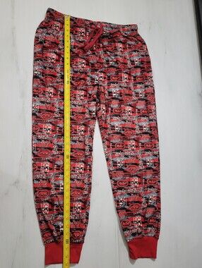 ECKO UNLTD Red Black Logo Print Plush Fleece Pajama Joggers L